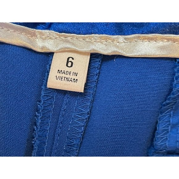 LTD Women Dress Pants Ankle Cropped Drew Fit P10M3357 Mid Rise Royal Blue Size 6 - Picture 9 of 11